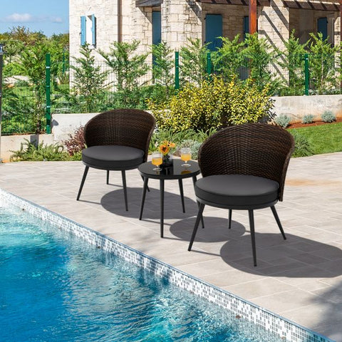 Madison Garden Bistro Set with soft cushions in Grey