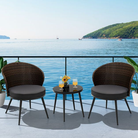 Madison Garden Bistro Set with soft cushions in Grey
