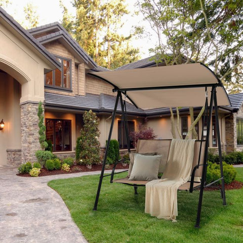 Stable Outdoor Swing with Adjustable Canopy and Comfortable Seat