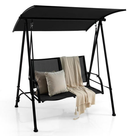 Stable Outdoor Swing with Adjustable Canopy and Comfortable Seat