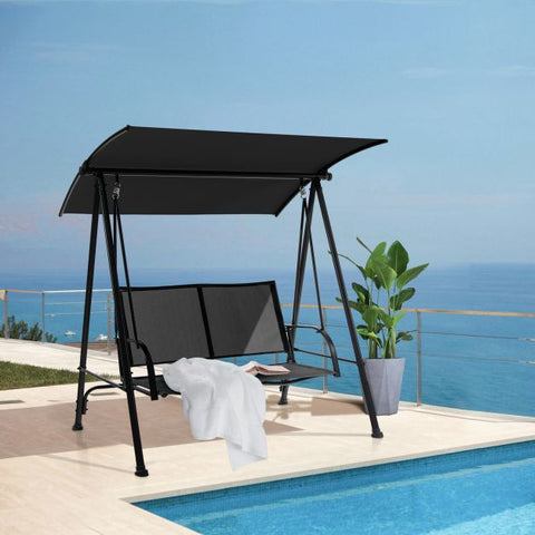 Stable Outdoor Swing with Adjustable Canopy and Comfortable Seat