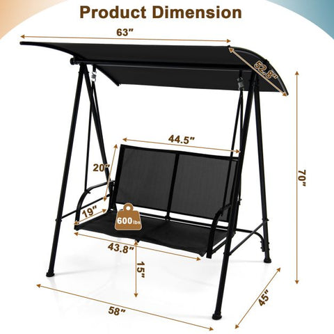 Stable Outdoor Swing with Adjustable Canopy and Comfortable Seat