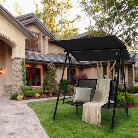 Stable Outdoor Swing with Adjustable Canopy and Comfortable Seat