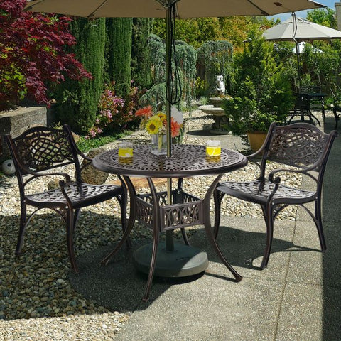 Garden All-Weather Dining Chairs set with armrests and Curved Seat