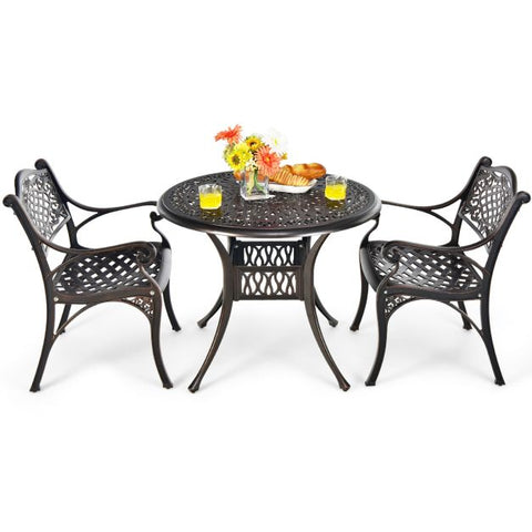 Garden All-Weather Dining Chairs set with armrests and Curved Seat