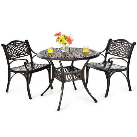 Garden All-Weather Dining Chairs set with armrests and Curved Seat