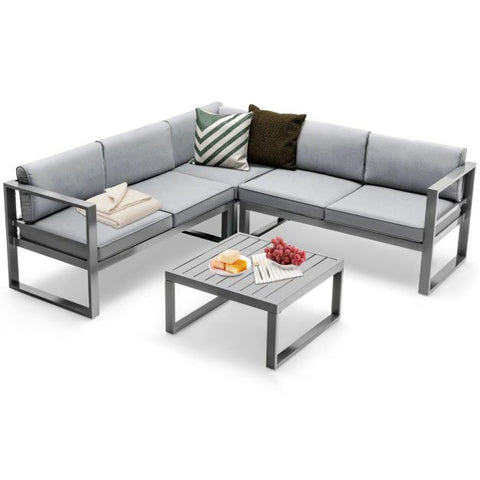 Vantage Outdoor Sofa Set with Coffee Table in Grey