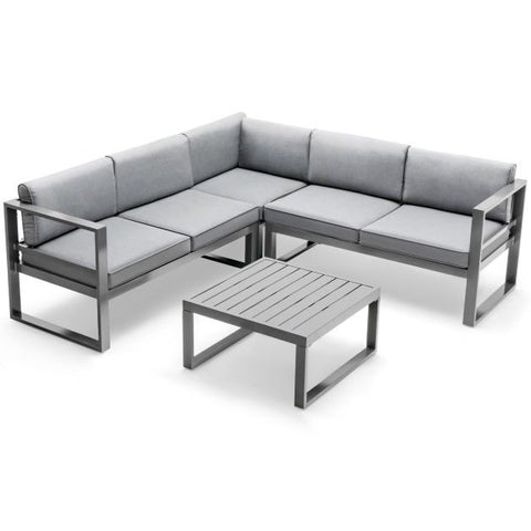 Vantage Outdoor Sofa Set with Coffee Table in Grey