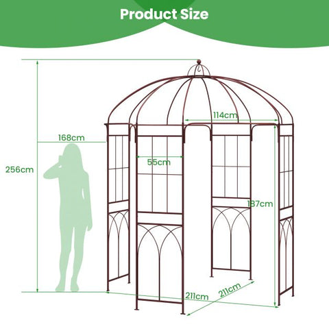 Versatile Birdcage Garden Arch with Metal Frame in Bronze
