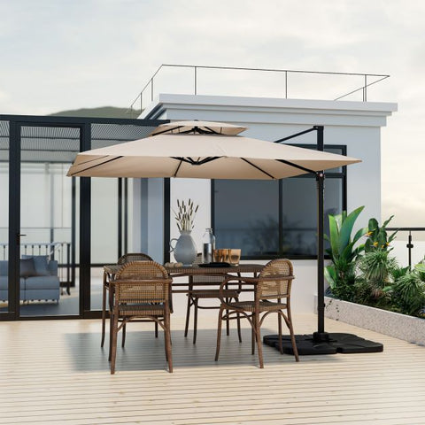 Dynamo 3m Square Cantilever Parasol with Full Rotation and Heavy-Duty Frame