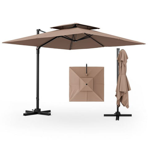 Dynamo 3m Square Cantilever Parasol with Full Rotation and Heavy-Duty Frame