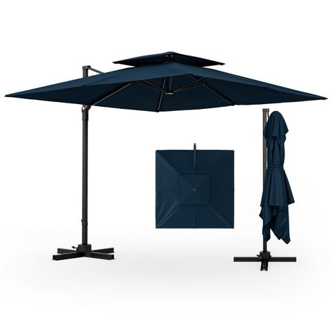 Dynamo 3m Square Cantilever Parasol with Full Rotation and Heavy-Duty Frame
