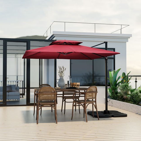 Dynamo 3m Square Cantilever Parasol with Full Rotation and Heavy-Duty Frame