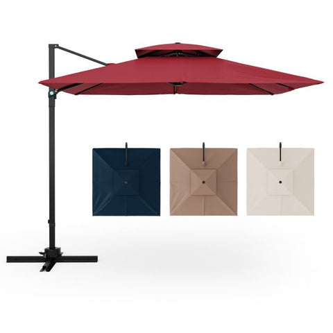 Dynamo 3m Square Cantilever Parasol with Full Rotation and Heavy-Duty Frame