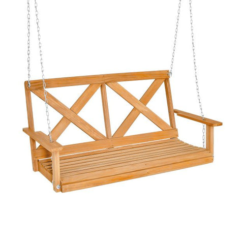 Wooden Porch Swing with Ergonomic Design