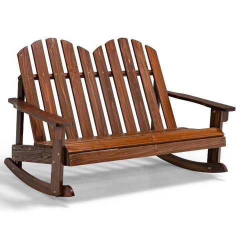 Adirondack Fir Wood Rocking Bench for Kids