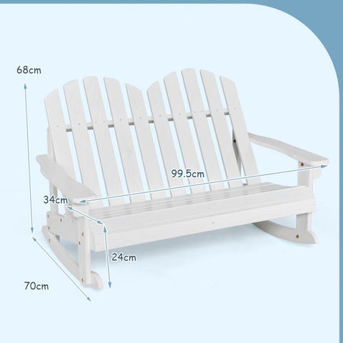 Adirondack Fir Wood Rocking Bench for Kids