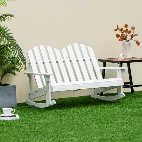 Adirondack Fir Wood Rocking Bench for Kids