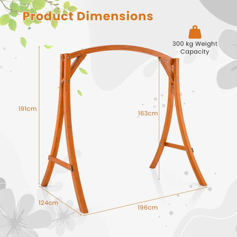 Outdoor Wooden Swing Frame with Stable Design and Curved Arc Top