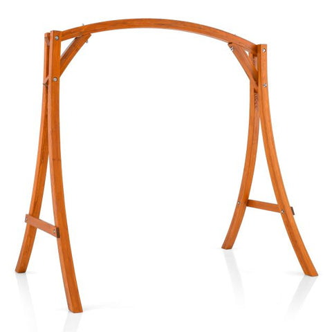Outdoor Wooden Swing Frame with Stable Design and Curved Arc Top