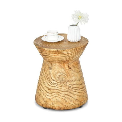 Garden Tree Stump Side Table with Adjustable Foot Pads