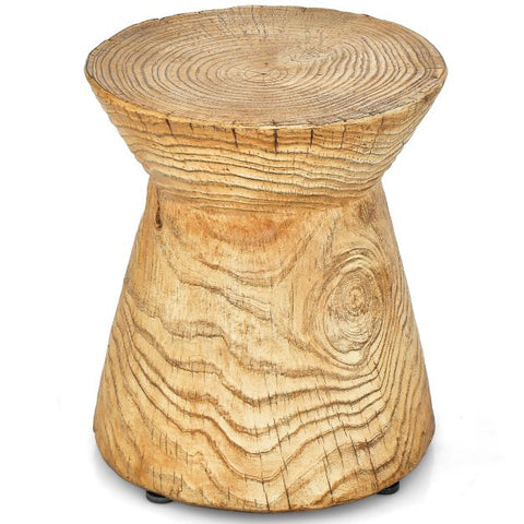 Garden Tree Stump Side Table with Adjustable Foot Pads