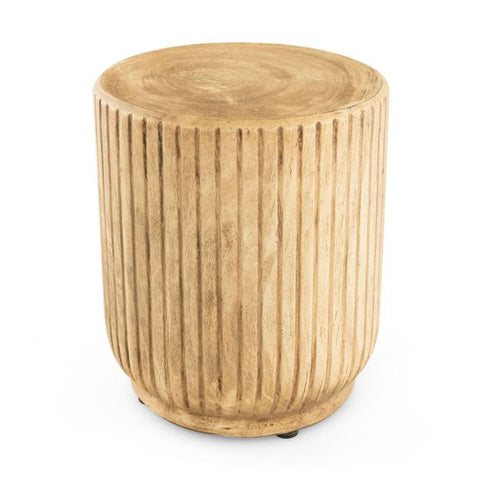 Garden Tree Stump Side Table with Adjustable Foot Pads
