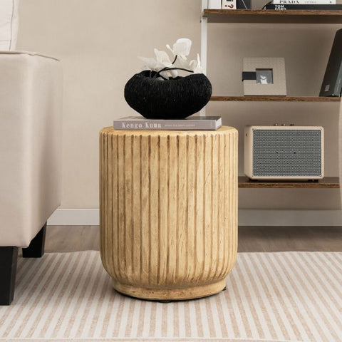 Garden Tree Stump Side Table with Adjustable Foot Pads