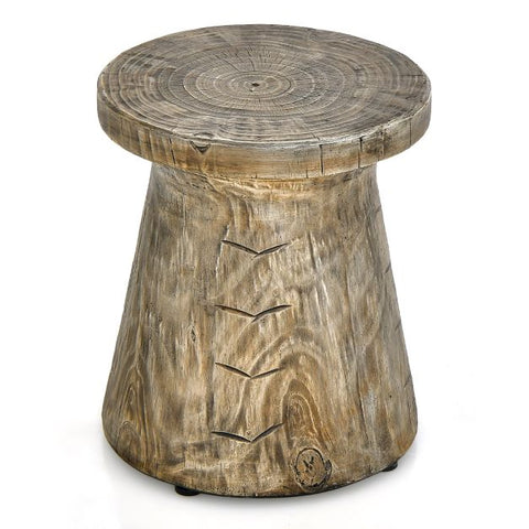 Garden Tree Stump Side Table with Adjustable Foot Pads