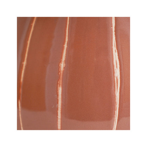 Elegant Handmade Striped Planter with Glaze Finish