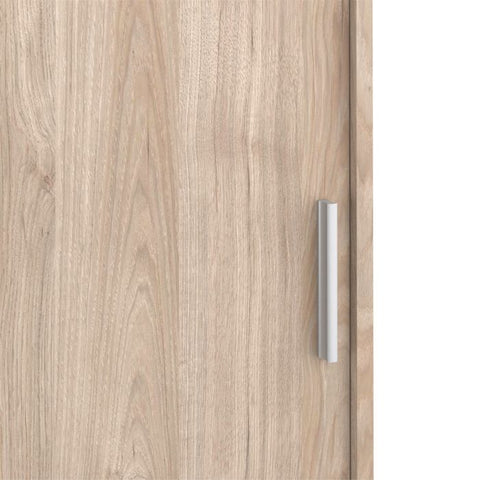 Contemporary and Elegant Hickory Oak Wardrobe with Sliding Door and Drawers