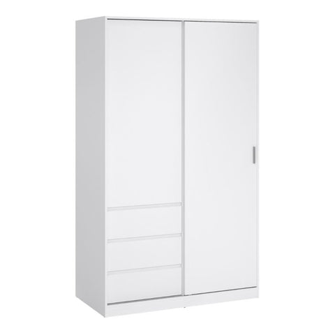 Contemporary and Elegant High Gloss Wardrobe with Sliding Door and Drawers