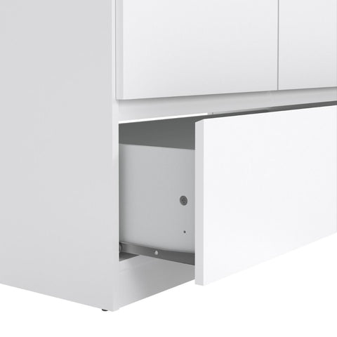 Elegant Scandinavian High Gloss Wardrobe with Spacious Shelves in White