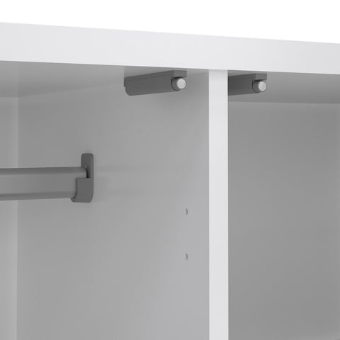 Elegant Scandinavian High Gloss Wardrobe with Spacious Shelves in White