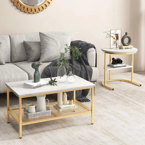 Practical and Stylish Set of 2 Nesting Coffee Tables