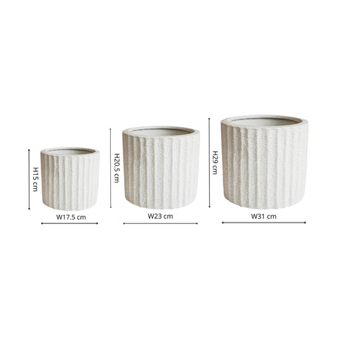 Modern Outdoor Textured Planter set of 3