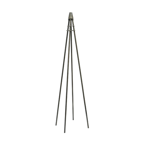 Rustic Outdoor Plant Climber Tripod in Zinc Finish