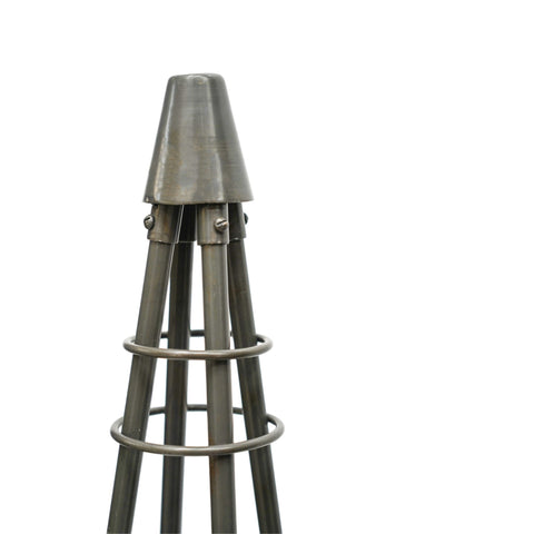 Rustic Outdoor Plant Climber Tripod in Zinc Finish
