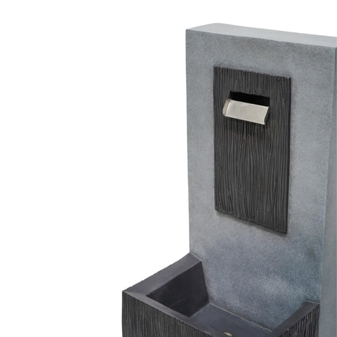 Elegant Outdoor Water Feature with Contemporary Design and Cement Finish