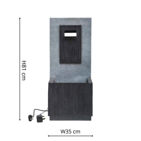 Elegant Outdoor Water Feature with Contemporary Design and Cement Finish