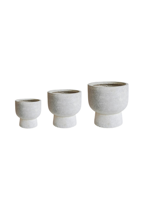 Contemporary Weather-resistant Bowl shaped Planter set of 3