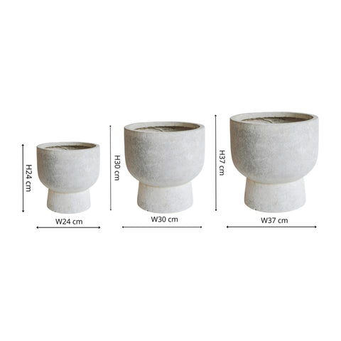 Contemporary Weather-resistant Bowl shaped Planter set of 3