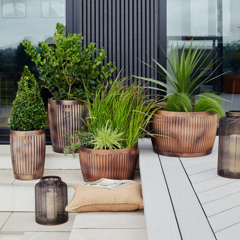 Red-bricked Kitchen Style Copper Planter set of 2