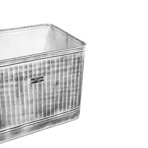 Classic Weather-resistant Rectangular Metal Planter in silver