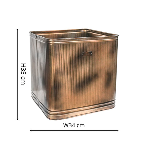Classic Weather Resistant Copper style Square Metal Planter