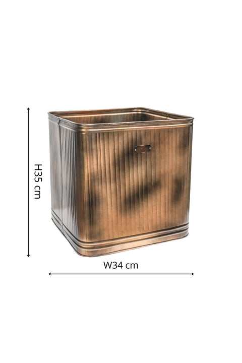 Classic Weather Resistant Copper style Square Metal Planter