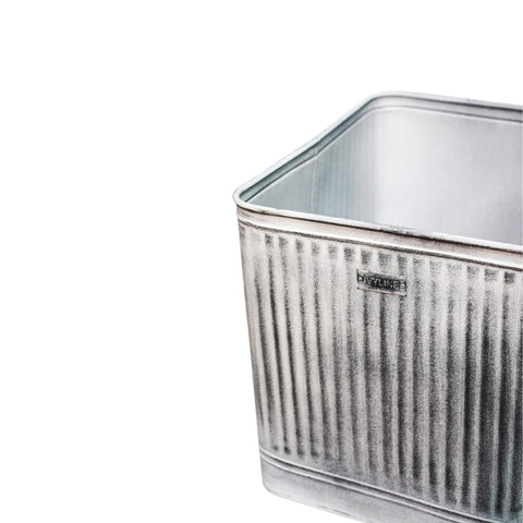 Classic Weather Resistant Square Metal Planter in Silver