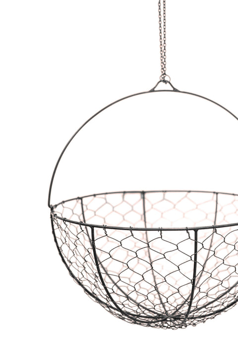 Versatile Wired Hanging Basket with Zinc Finish