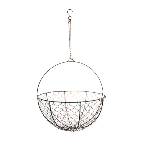 Versatile Wired Hanging Basket with Zinc Finish