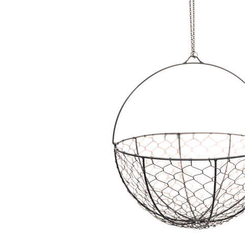 Versatile Wired Hanging Basket with Zinc Finish